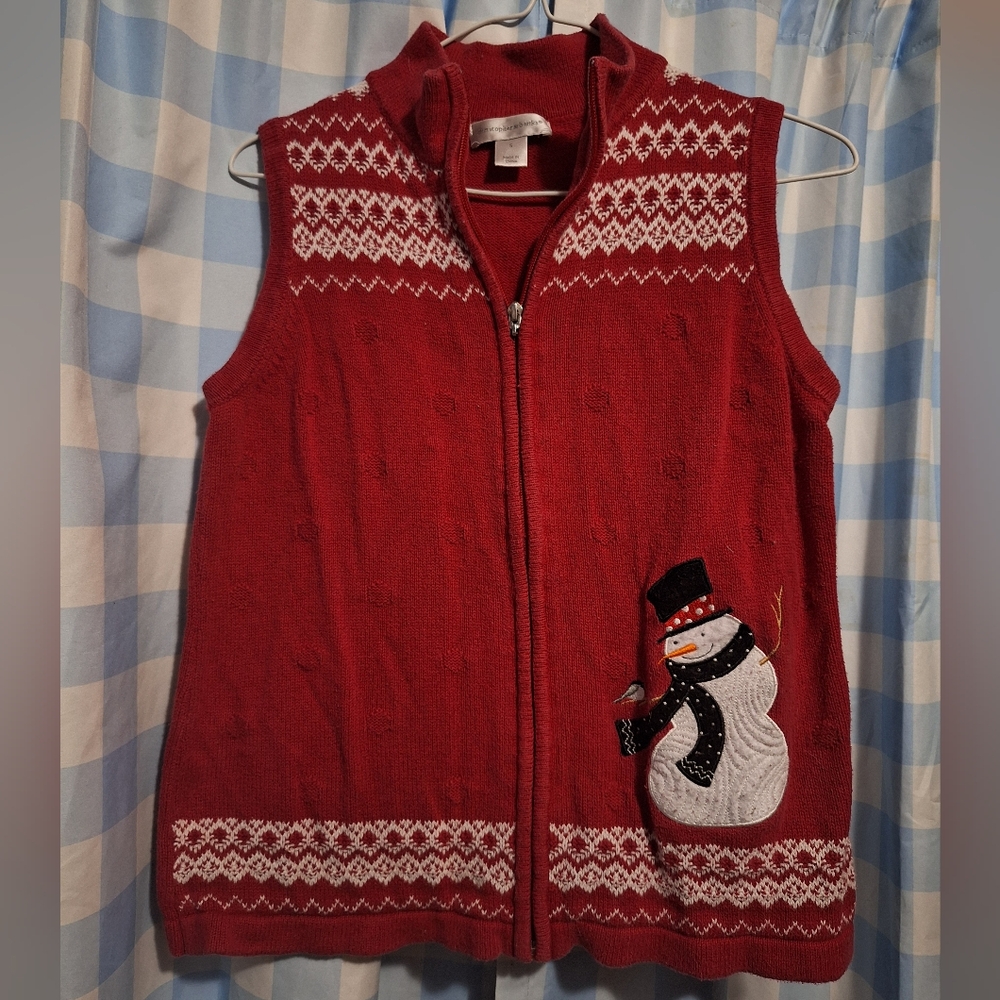 Christopher Banks Women's Winter Snowman Vest